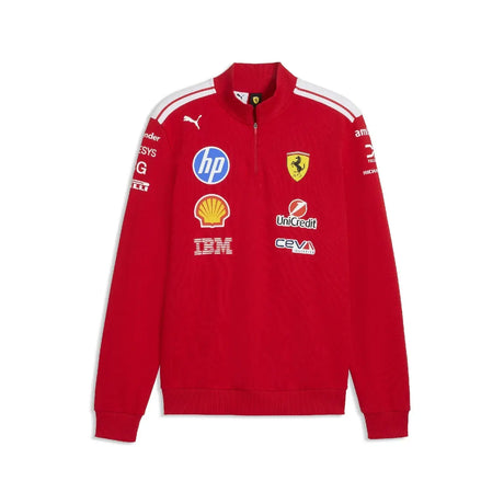 Ferrari Pullover, Team, Halb-Zip, T7, Rot
