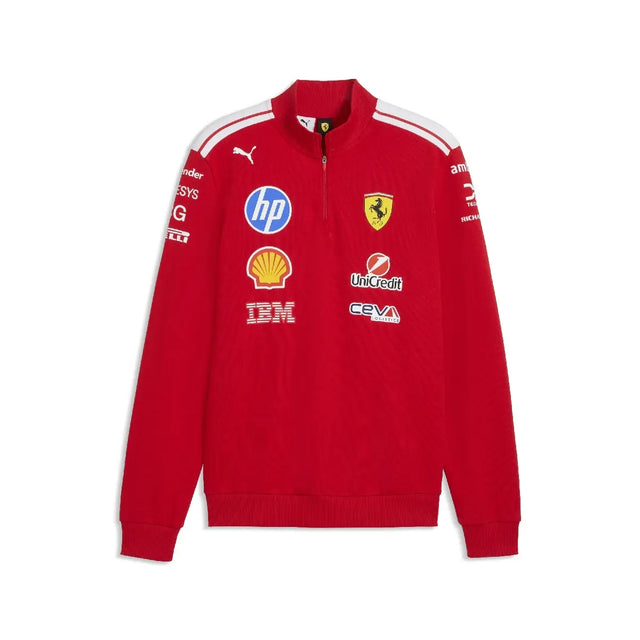 Ferrari Pullover, Team, Halb-Zip, T7, Rot