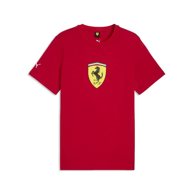 Ferrari T-Shirt, farbiger Schild, rot
