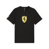 Ferrari T-Shirt, farbiger Schild, schwarz