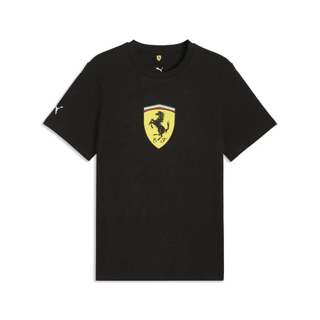 Ferrari T-Shirt, farbiger Schild, schwarz