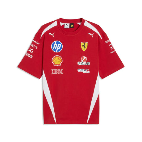 Ferrari T-Shirt, Team, Fahrer Authentisch, Rot, 2026