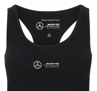 Mercedes Damenoberteil, Logo, Schwarz, 2020