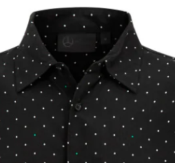 Camiseta Mercedes de lunares para hombre, negra