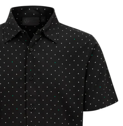 Camiseta Mercedes de lunares para hombre, negra