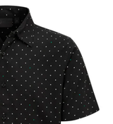 Camiseta Mercedes de lunares para hombre, negra