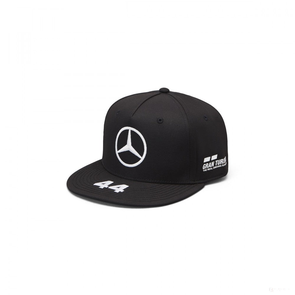 Mercedes Flatbrim Kappe, Lewis Hamilton, Erwachsene, Schwarz, 2019