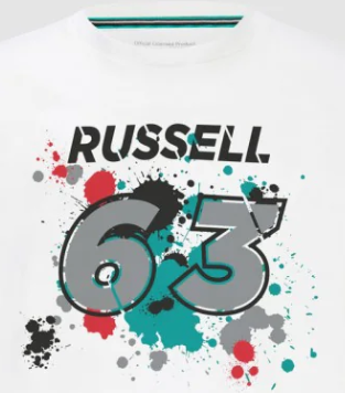 2022, Weiß, GEORGE #63, Mercedes George Russell T-shirt