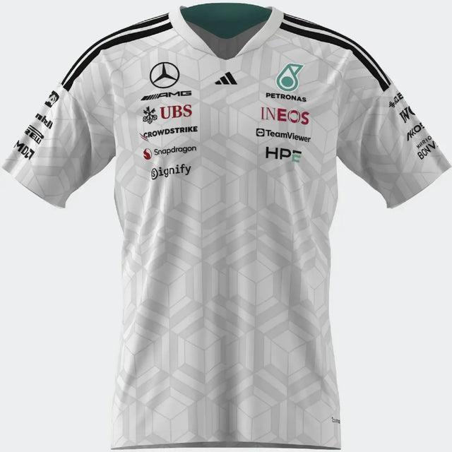 Mercedes Polo, Team, adidas, Rennfahrer, Weiß