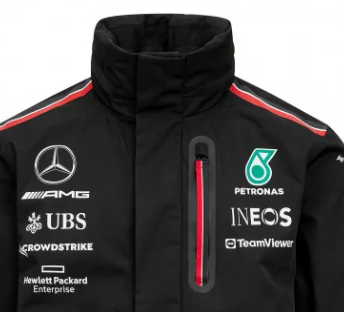 Mercedes Team Herren Regenjacke, Schwarz, 2023