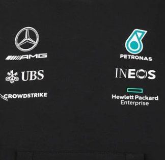 Sudadera infantil del equipo Mercedes, color negro, 2022