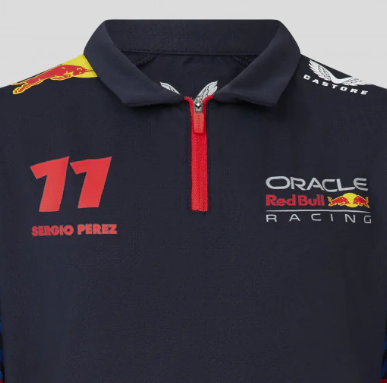 Red Bull Racing polo, Sergio Pérez, Kinder, Blau, 2023