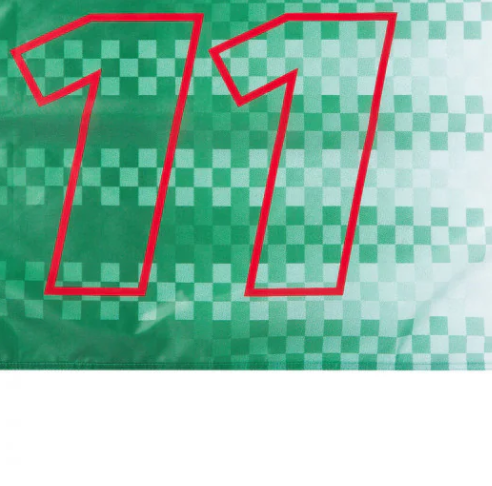 Bandera de Sergio Pérez del Red Bull, 90x60 cm, verde, 2021