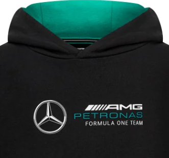 Sudadera con capucha infantil con el logotipo de Mercedes, color negro